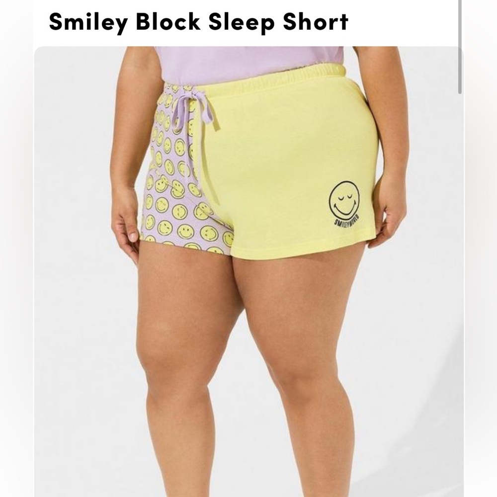 Torrid colorblock smiley sleep shorts